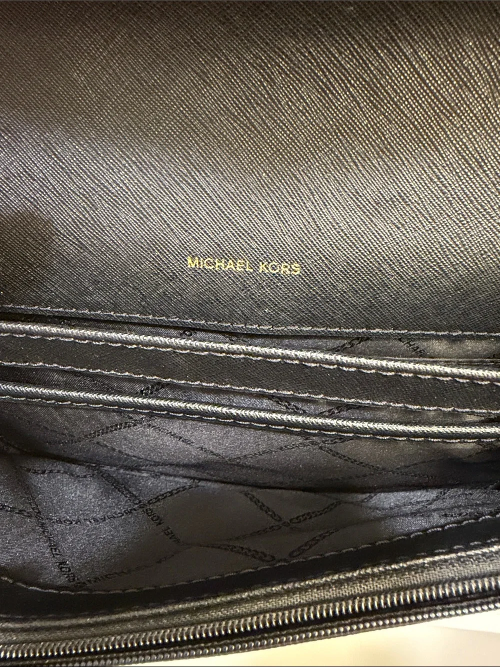Michael Kors Black Crossbody with Gold Chain